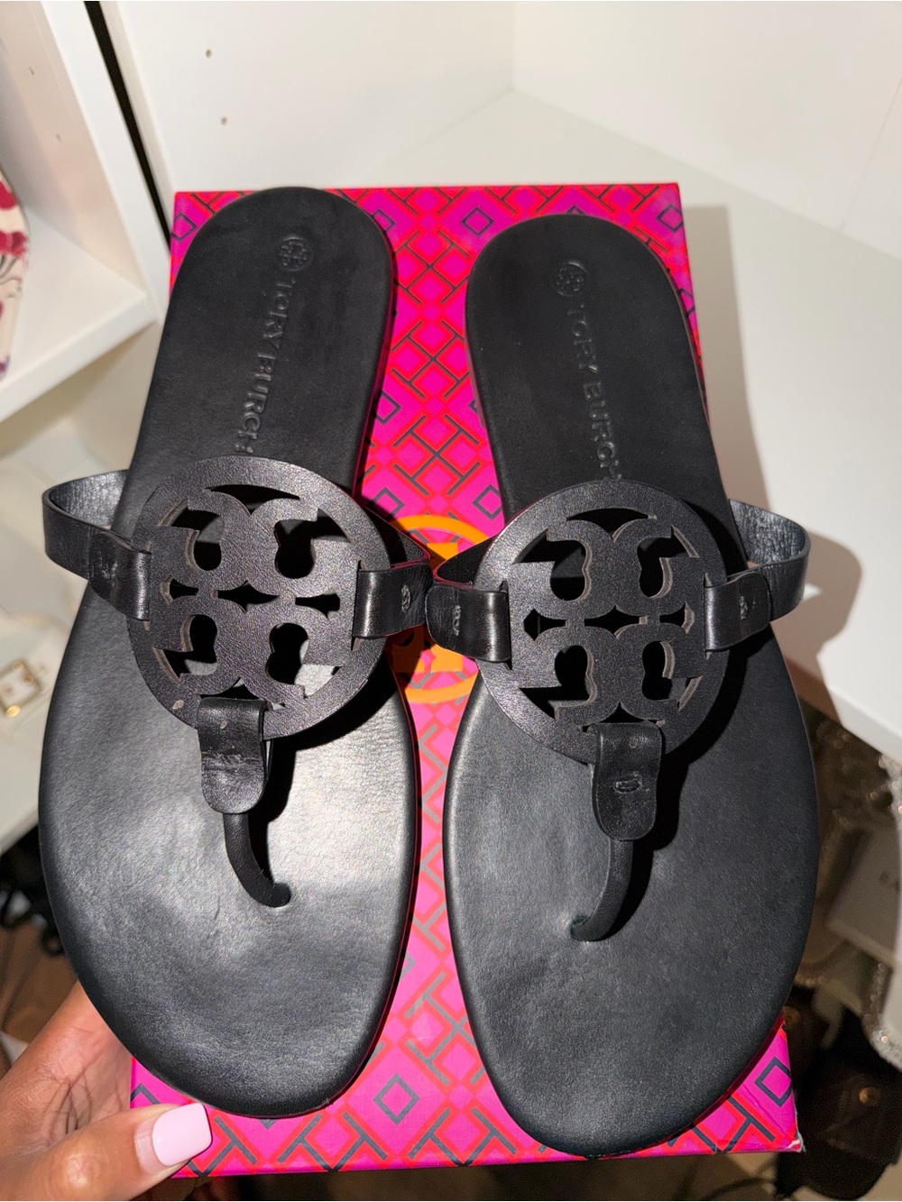 Tory Burch Miller Calf Leather Perfect Black Size 10.5 Pre-owned 🖤